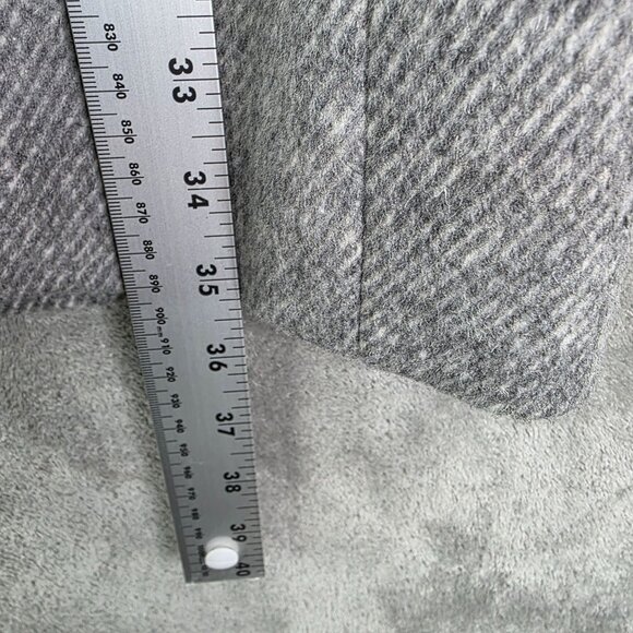 Womens Appleseeds Gray Wool Blend Overcoat Button Front & Pockets Lined Size L - Picture 9 of 9